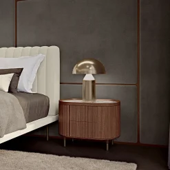 Bamax Nightstands<Opale Channeled Walnut Nightstand