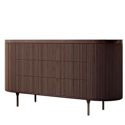 Bamax Dressers<Opale 3-Drawer Channeled Walnut Dresser