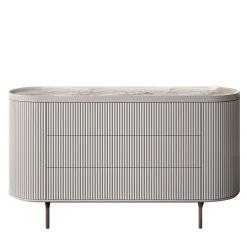 Bamax Dressers<Opale 3-Drawer Channeled White Dresser