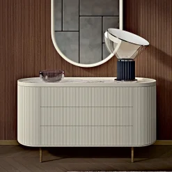 Bamax Dressers<Opale 3-Drawer Channeled White Dresser