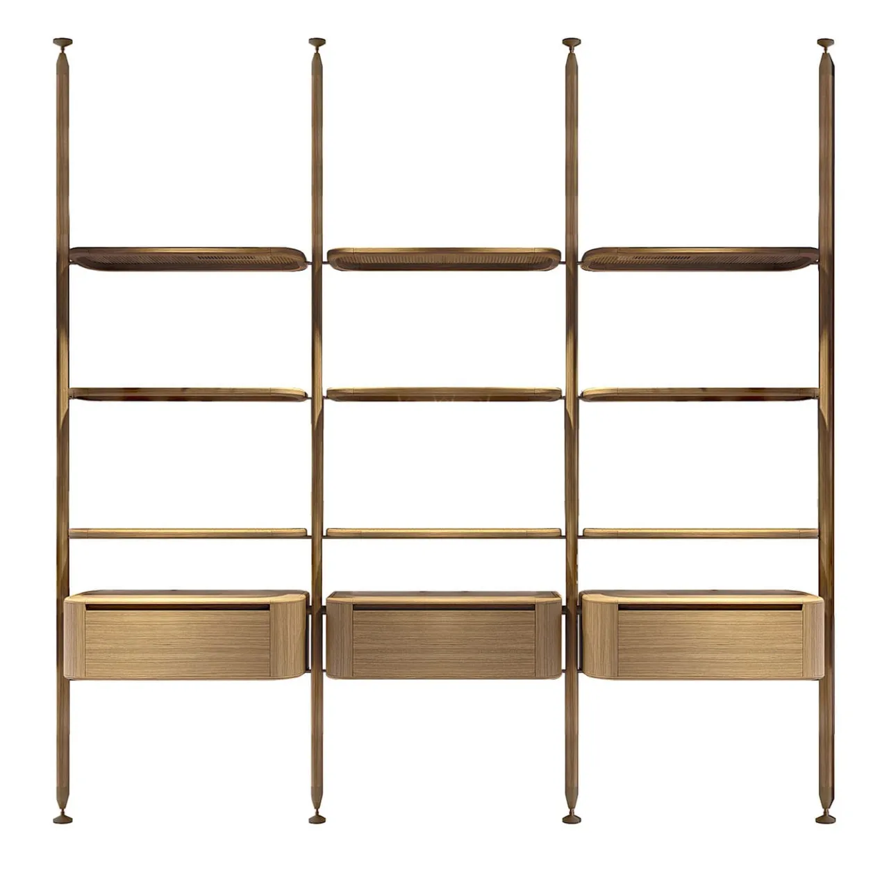 Bamax Bookcases<Opale 9-Shelf & 3-Storage Unit Ash Bookcase