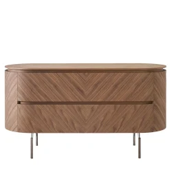 Modesign Dressers<Opera Dresser in Walnut Canaletto with Nickel Legs