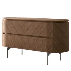 Modesign Dressers<Opera Dresser in Walnut Canaletto with Nickel Legs