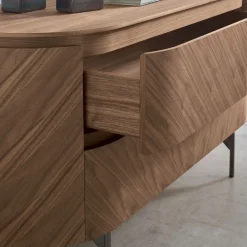 Modesign Dressers<Opera Dresser in Walnut Canaletto with Nickel Legs