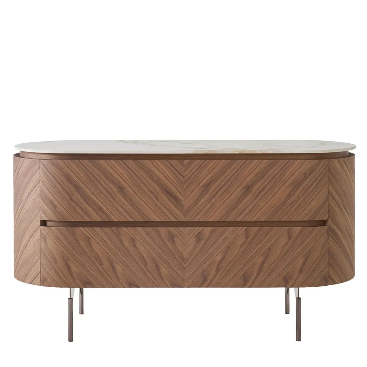 Modesign Dressers<Opera Dresser in Walnut Canaletto with Calacatta Ceramic Top