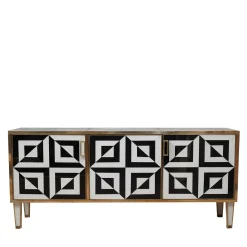 Justfurnituress Sideboards Buffets<Optical Black and White Sideboard