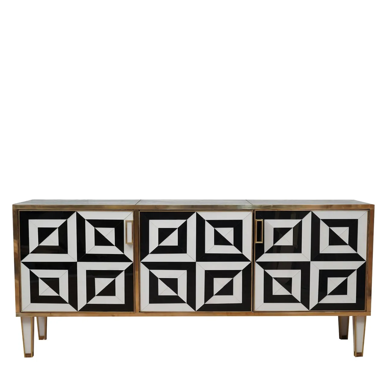 Justfurnituress Sideboards Buffets<Optical Black and White Sideboard