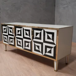 Justfurnituress Sideboards Buffets<Optical Black and White Sideboard