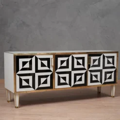 Justfurnituress Sideboards Buffets<Optical Black and White Sideboard