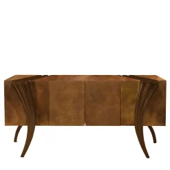 Sergio Villa Sideboards Buffets<Opus Futura Chocolate Wood & Leather Sideboard by Carlo Rampazzi