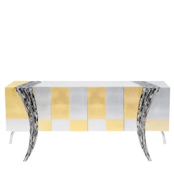 Sergio Villa Sideboards Buffets<Opus Gold and Silver Sideboard by Carlo Rampazzi