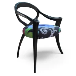 Sergio Villa Chairs<Opus Lacquered and Black Flower Chair By Carlo Rampazzi