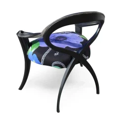 Sergio Villa Chairs<Opus Lacquered and Black Flower Chair By Carlo Rampazzi