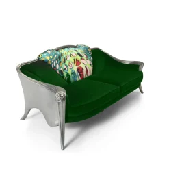 Sergio Villa Sofas<Opus Stupendo Metallica Green Sofa by Carlo Rampazzi