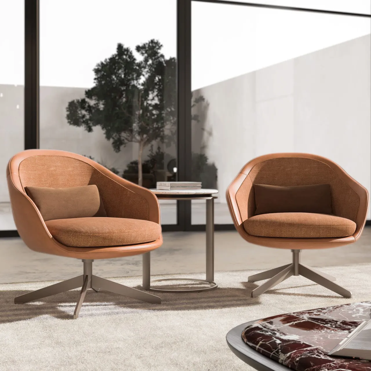 CPRN Homood Lounge Chairs<Orange Swivel Chair