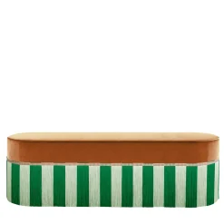 Lorenza Bozzoli Couture Benches<orange velvet with two-tone fringes bench