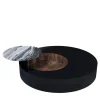 Visionnaire Coffee Tables<Orbital Lacquered Black Wood With Marble Tray Round Coffe Table