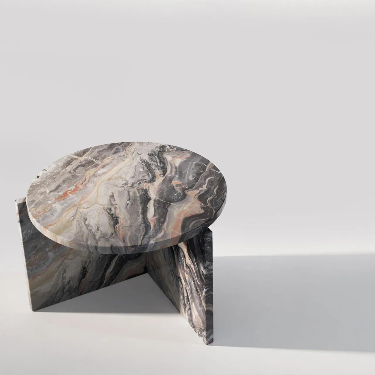 Secolo Side Tables<Origin Round Arabescato Orobico Marble Side Table by Artefatto Design Studio