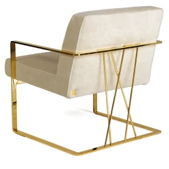 Zanaboni Lounge Chairs<Orione/G White and Gold Loung Chair