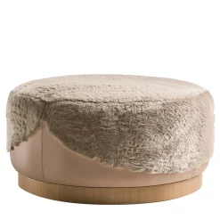 Fratelli Boffi Ottomans & Poufs<Ottoman in Furs in Pearl Faux fur by Analogia Project