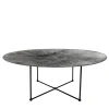 Renzo Serafini Coffee Tables<Otto/Quarti Round Gray Steel Coffee Table with LED Light