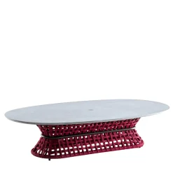 Giorgio Collection Outdoor Coffee Tables<Outdoor Amaranth Oval Cocktail Table With Stone Top