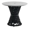 Giorgio Collection Outdoor Coffee Tables<Outdoor Black Side Table With Stone Top