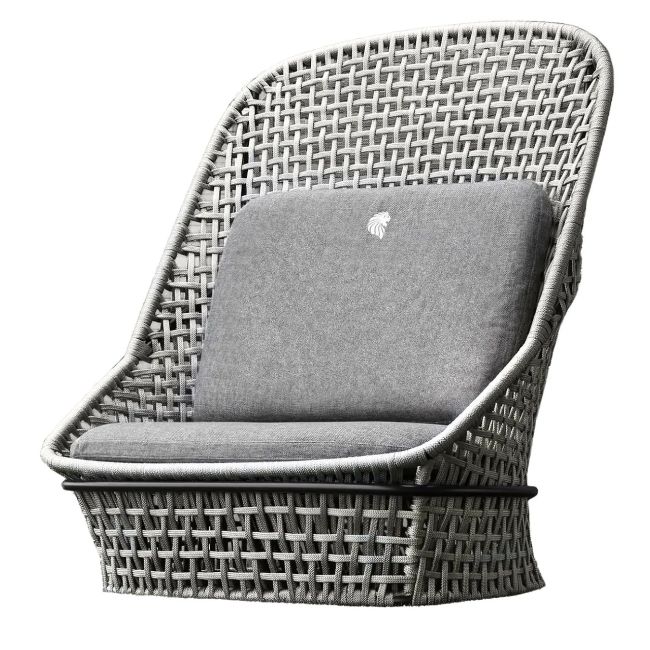 Giorgio Collection Outdoor Chairs & Stools<Outdoor Gray High Back Occasional fabric Chair