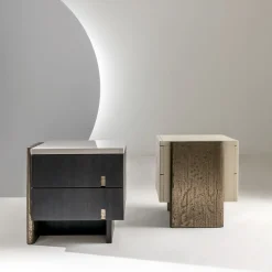 Laura Meroni Nightstands<Outfit Glossy Lacquered Bedside Table with Bronze Accents