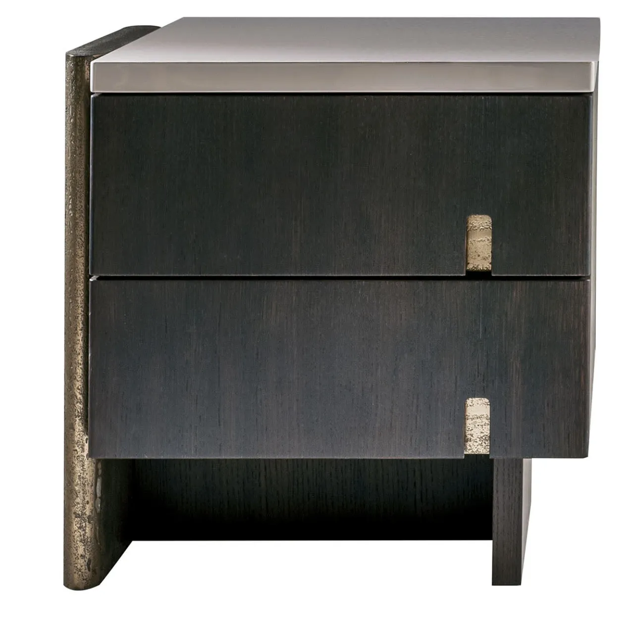 Laura Meroni Nightstands<Outfit Termocotto Oak Bedside Table with Bronze Details