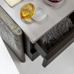 Laura Meroni Nightstands<Outfit Termocotto Oak Bedside Table with Bronze Details