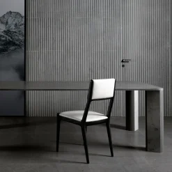 Luce Di Carrara Dining Tables<Overlay Rectangular Black Marble Dining Table