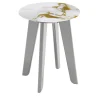 Sicis Side Tables<Owen Tall Round Side Table with White and Gold Top