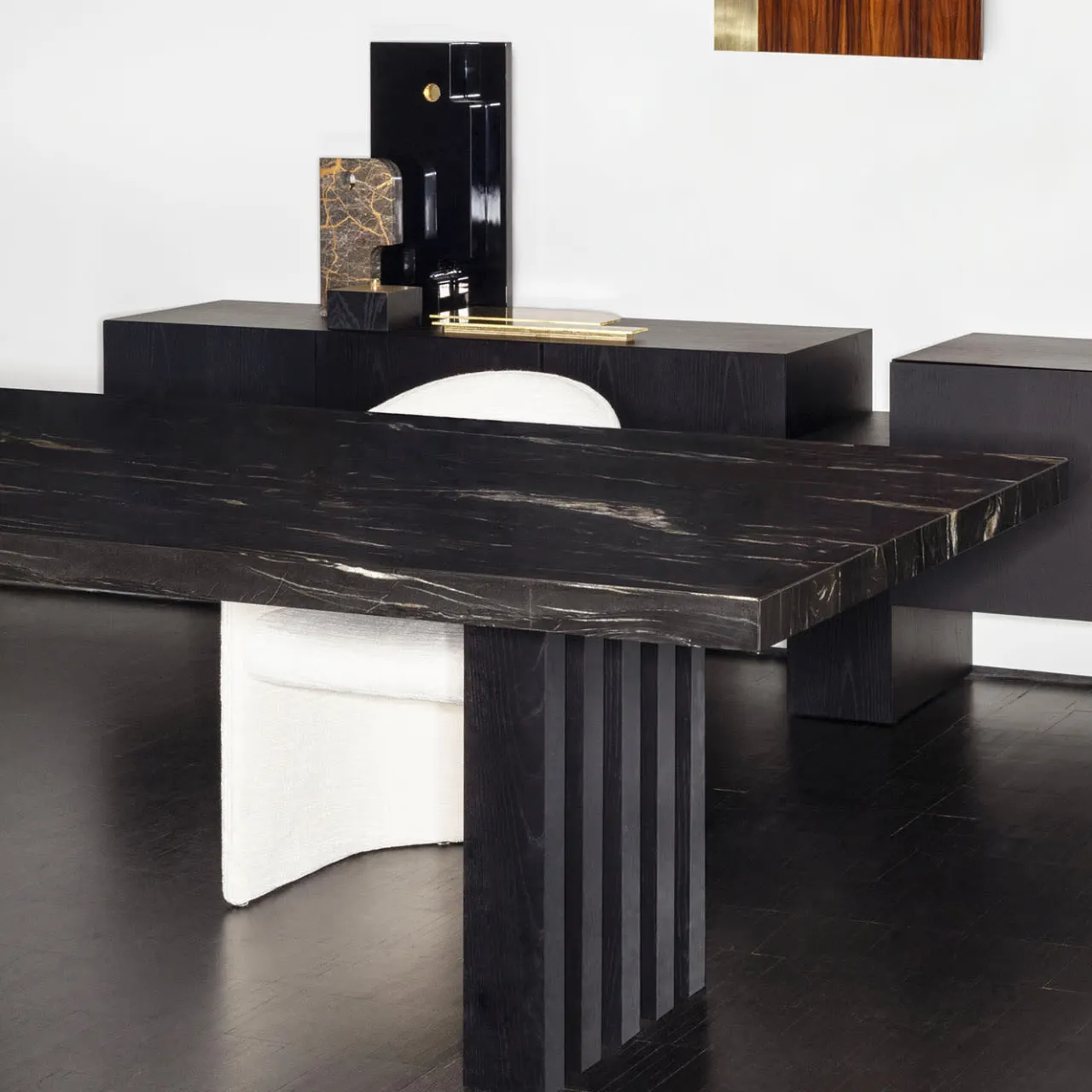 Somaschini Dining Tables<Ozark Black Belvedere Marble Rectangular Table by Dainelly Studio