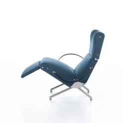 Tecno Spa Chaises<P40 Dusty Blue Lounge Chair by Osvaldo Borsani