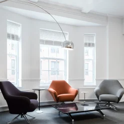 Tecno Spa Office Chairs<P32 Light Gray Swivel Armchair by Osvaldo Borsani