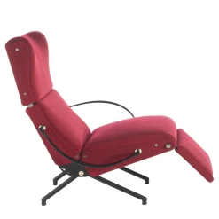 Tecno Spa Chaises<P40 Red and Black Lounge Armchair by Osvaldo Borsani