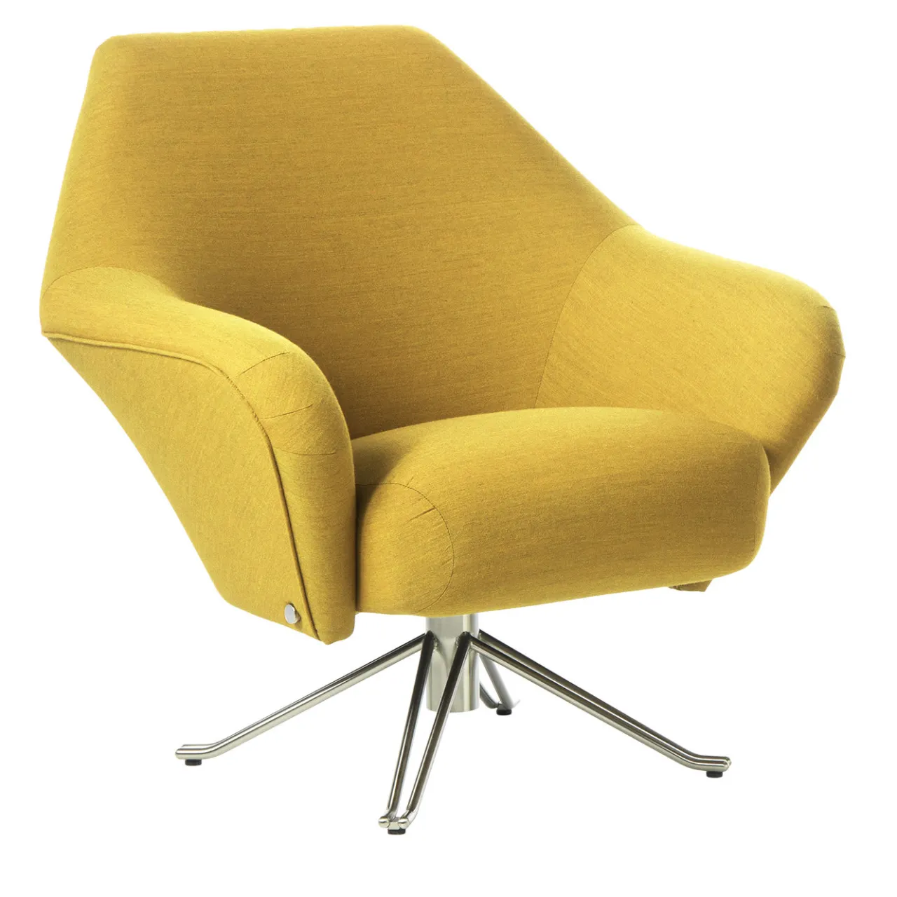 Tecno Spa Office Chairs<P32 Yellow Swivel Armchair by Osvaldo Borsani