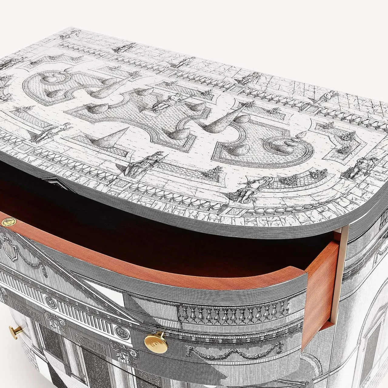 Fornasetti Dressers<Palladiana Curved Chest of Drawers