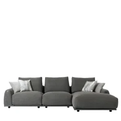 Mantellassi 1926 Sofas<Paloma anthracite gray sofa with chaise longue