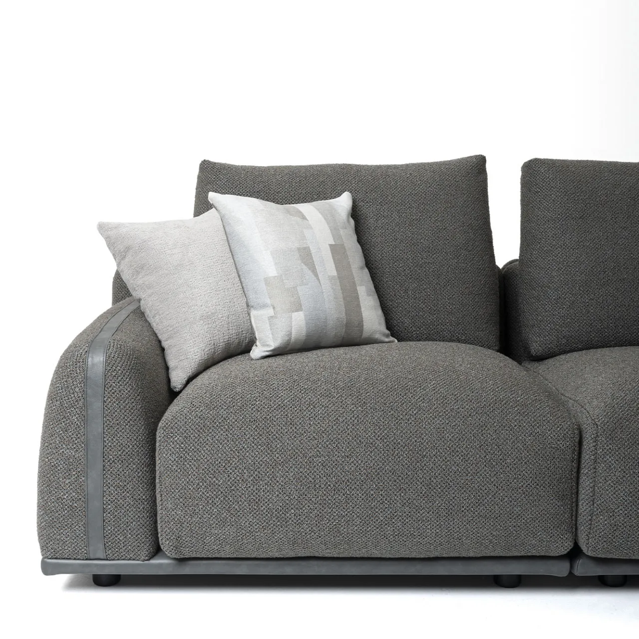 Mantellassi 1926 Sofas<Paloma anthracite gray sofa with chaise longue
