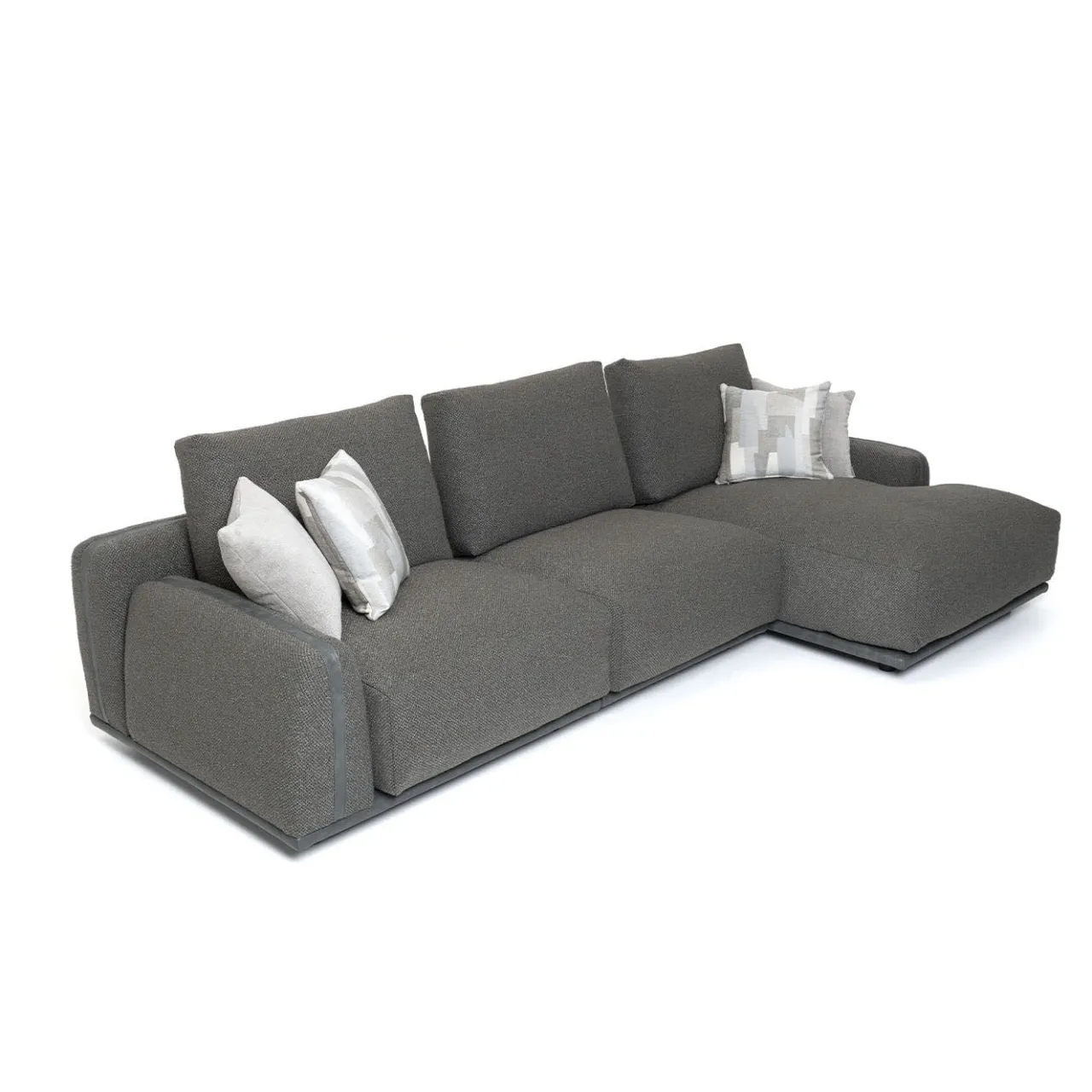 Mantellassi 1926 Sofas<Paloma anthracite gray sofa with chaise longue