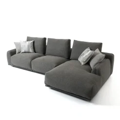 Mantellassi 1926 Sofas<Paloma anthracite gray sofa with chaise longue