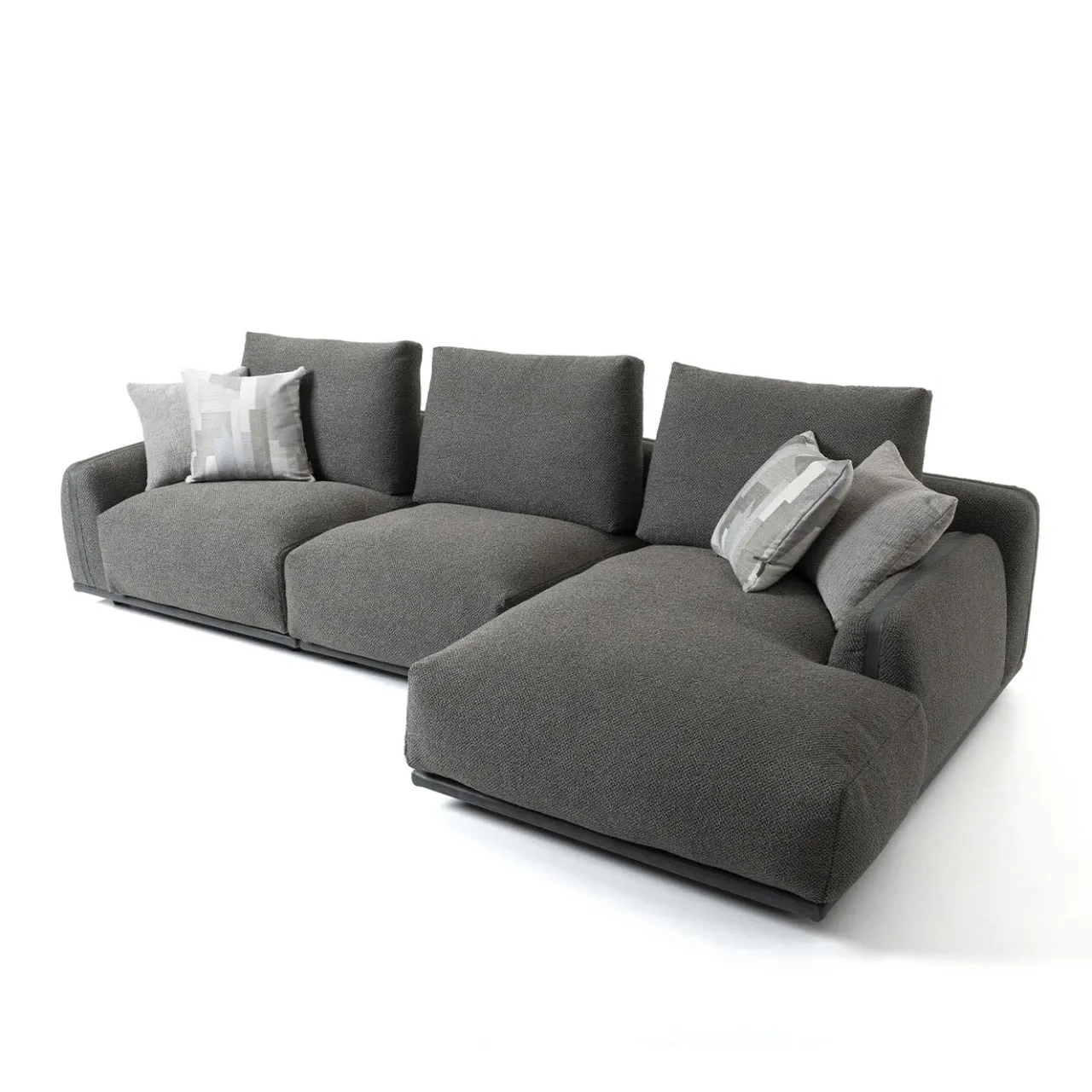 Mantellassi 1926 Sofas<Paloma anthracite gray sofa with chaise longue