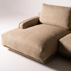 Mantellassi 1926 Sofas<Paloma Beige Fabric Sofa with Chaise Longue and Free Side