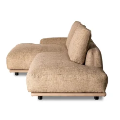 Mantellassi 1926 Sofas<Paloma Beige Fabric Sofa with Chaise Longue and Free Side