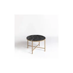 La Sartoria del Marmo by Lombardi Marmi Coffee Tables<Panarea Black Marquinia Round Coffee Table