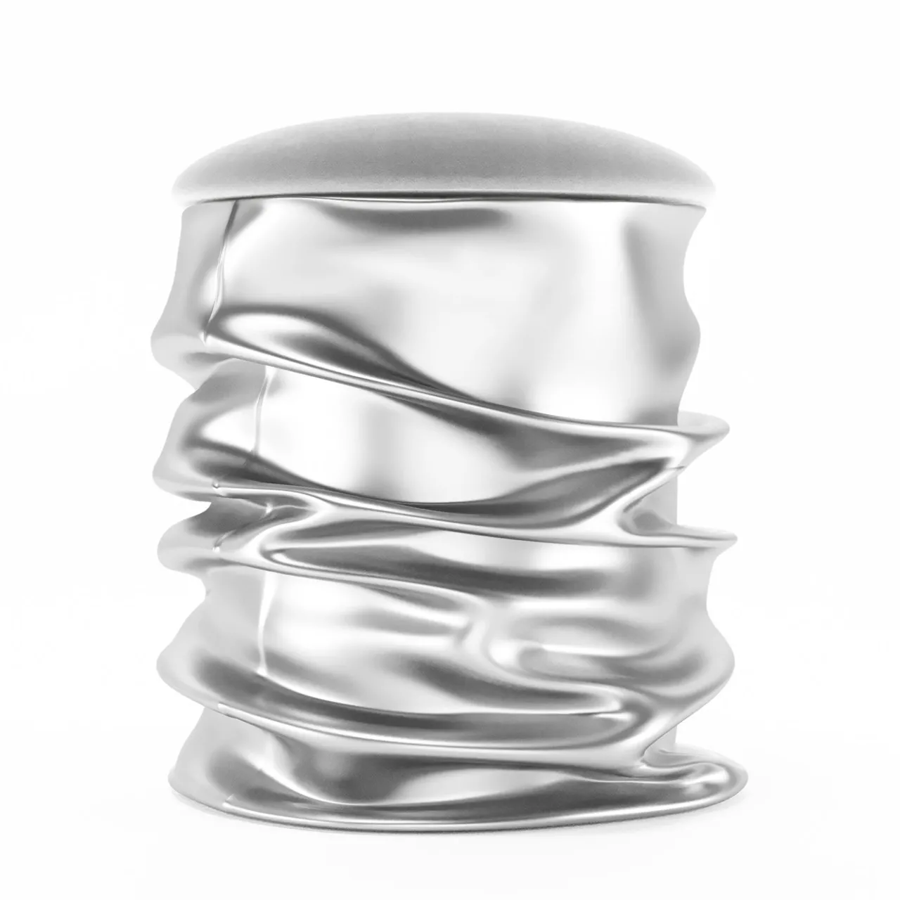 Studio X Ottomans & Poufs<Pandora Silver Pouf