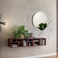 Morica Design Bookcases<Pangea Large Marsala-Red & Brass Wall Unit