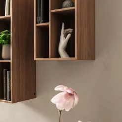 Morica Design Bookcases<Pangea Walnut & Brass Wall Unit
